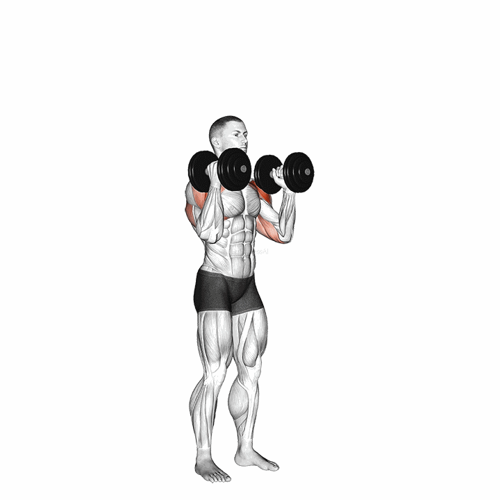 Dumbbell Standing Alternate Overhead Press demonstration