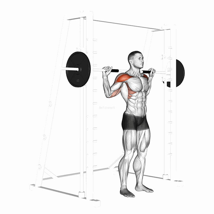 Smith Standing Behind Head Military Press demonstration