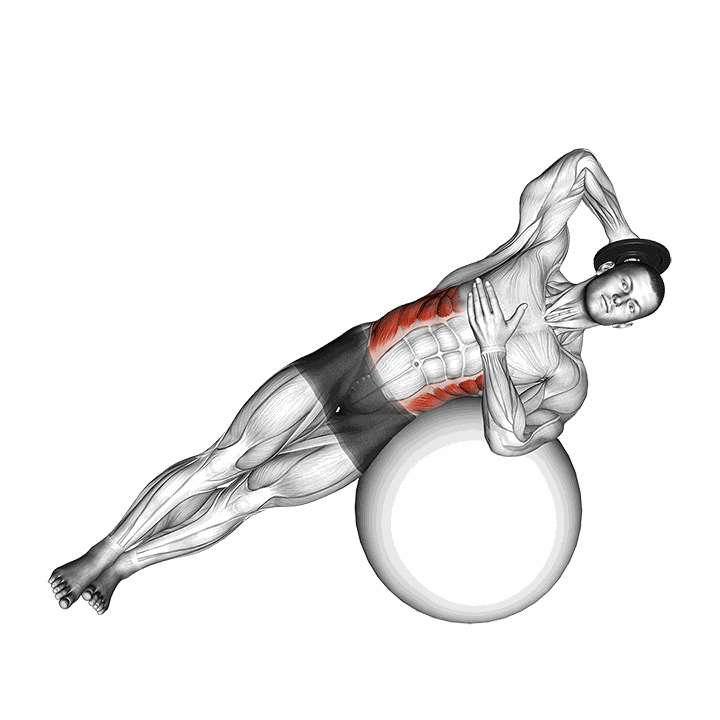 Weighted Side Bend (on Stability Ball) demonstration