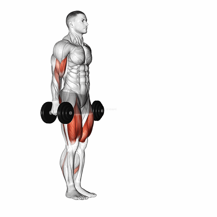 Dumbbell Lunge With Bicep Curl demonstration