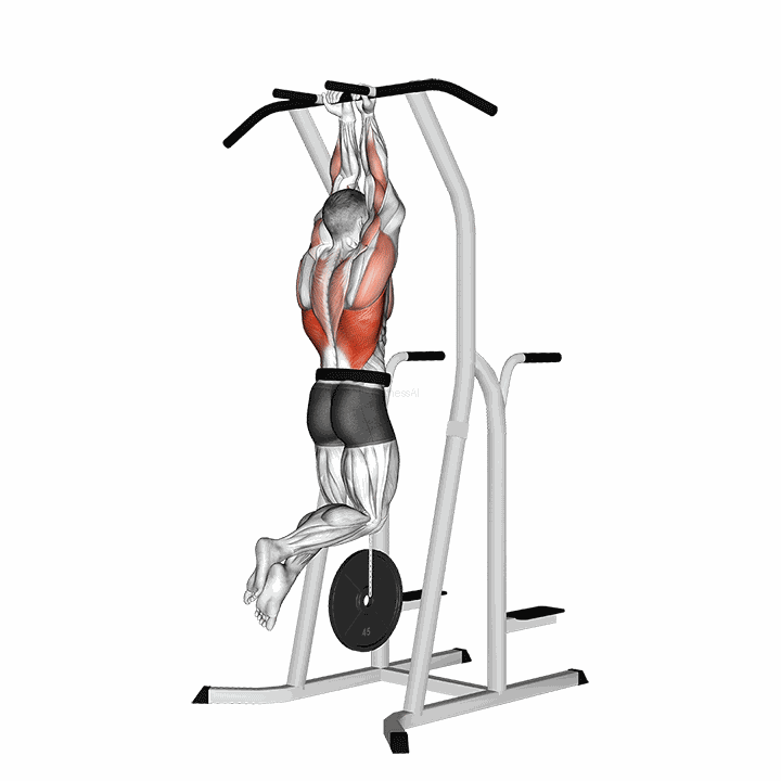 Weighted Close Grip Chin-up On Dip Cage demonstration